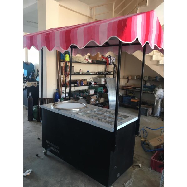 07 Tektavalı Tenteli Model Tava Dondurma Makinası